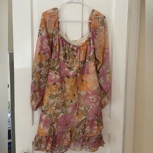 Showpo puff sleeve mini dress in elegant rose